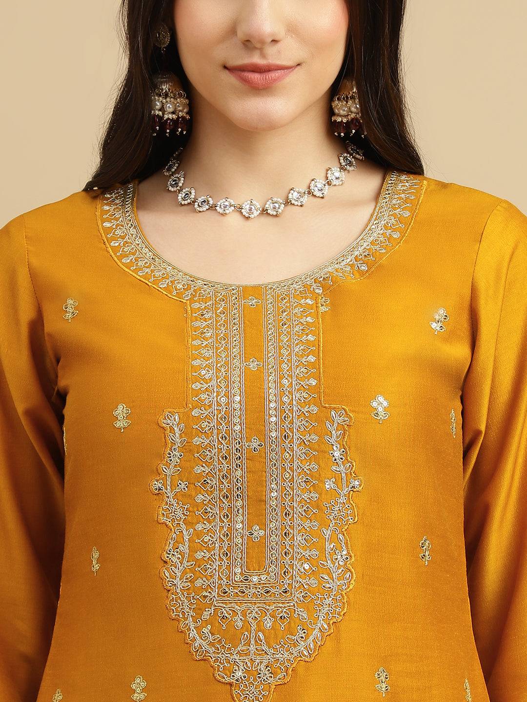 Teal Well Embroidered Kurta Dupatta Set