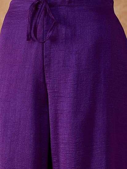Rayon V-Neck Embroidered Kurta with Regular Cut Pant