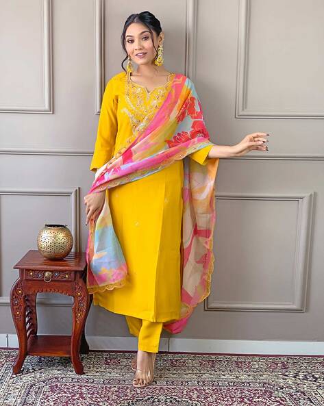 Elegant Yellow Ethnic Kurta Set