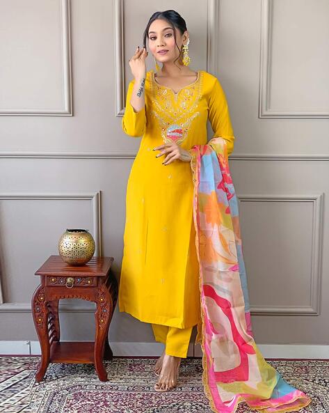 Elegant Yellow Ethnic Kurta Set