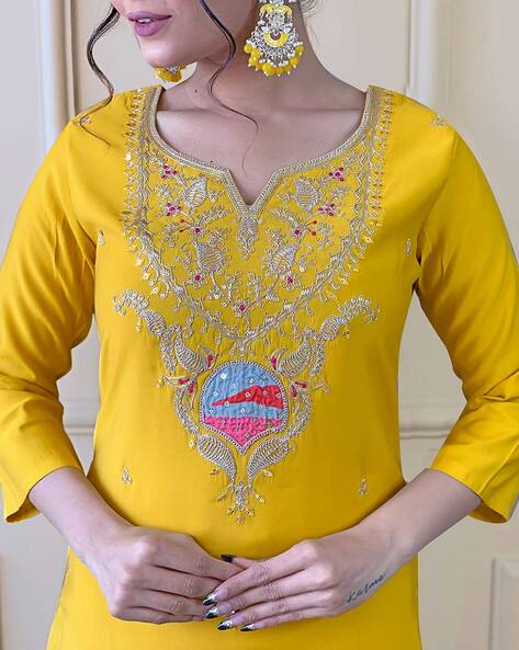 Elegant Yellow Ethnic Kurta Set