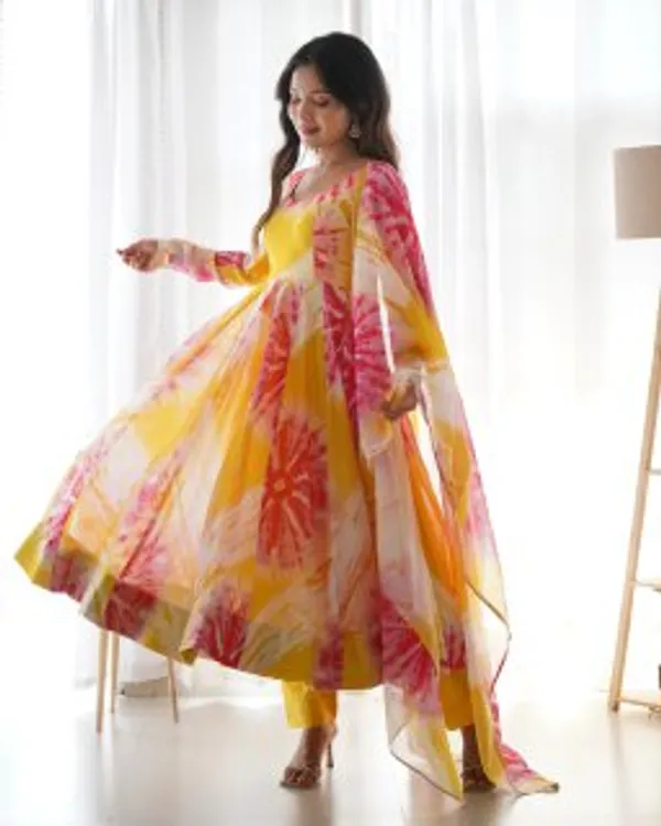 Timeless Black Organza Silk Anarkali for Women – Elevate Your Ethnic Wardrobe